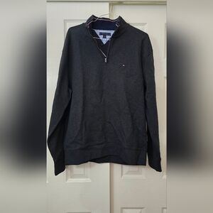 Tommy Hilfiger Men's Dark Gray Zip-Up Sweater